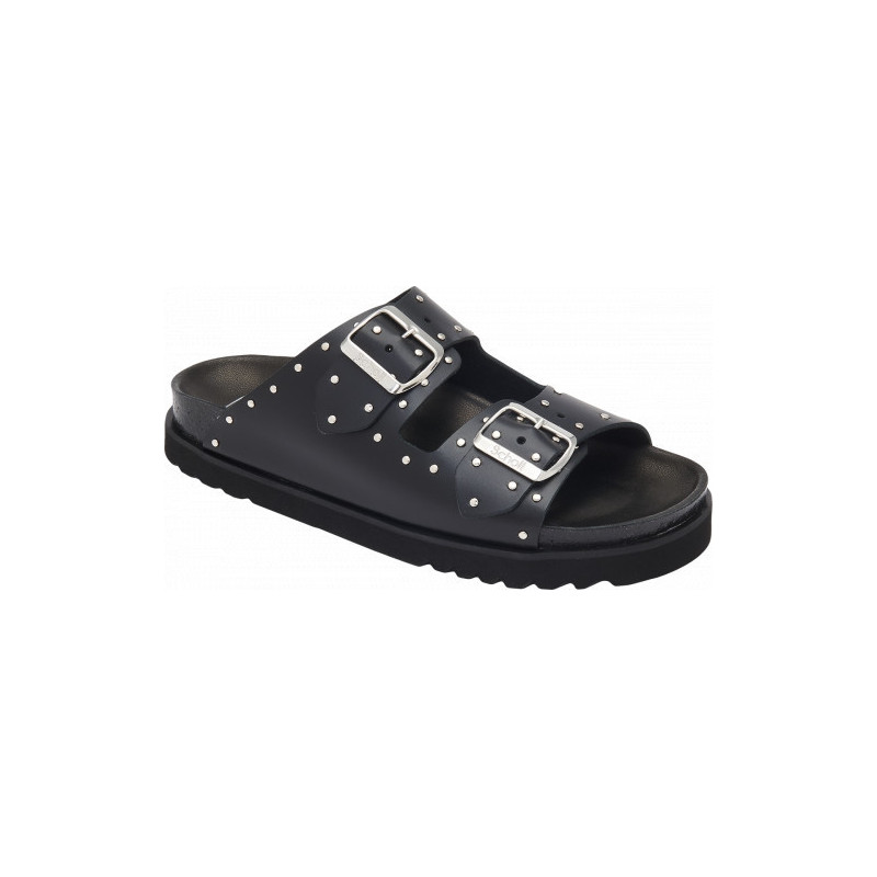 BEATRIZ  Leather+Studs Black