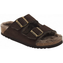 JOSEPHINE Suede Bis/ Sheepskin Dark Brown