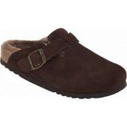 FAE Suede Bis/ Sheepskin Dark Brown