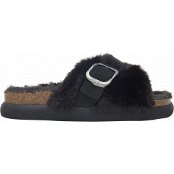 KATY Synthetic Fur+ Suede Black