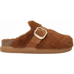 IVY BIG BUCKLE Synthetic Fur+ Suede Cognac