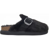 IVY BIG BUCKLE Synthetic Fur+ Suede Black