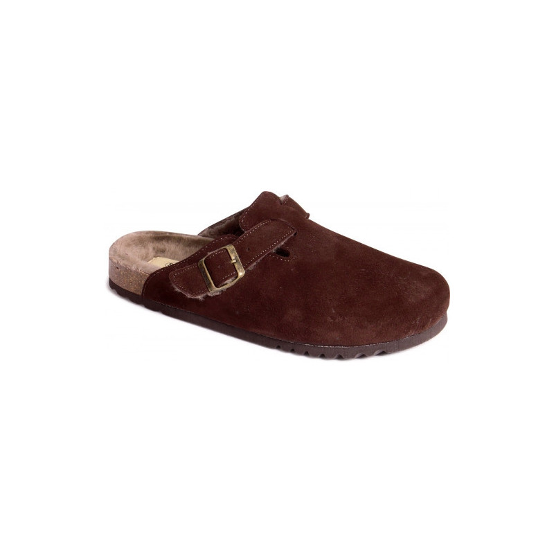 OLIVIER Suede Bis/ Sheepskin  Dark Brown