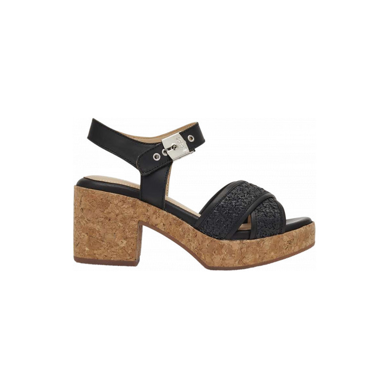 DARCY RAFFIA + LEATHER BLACK