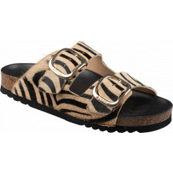 NOELLE PRINTED LEATHER ZEBRA BEIGE/BLACK