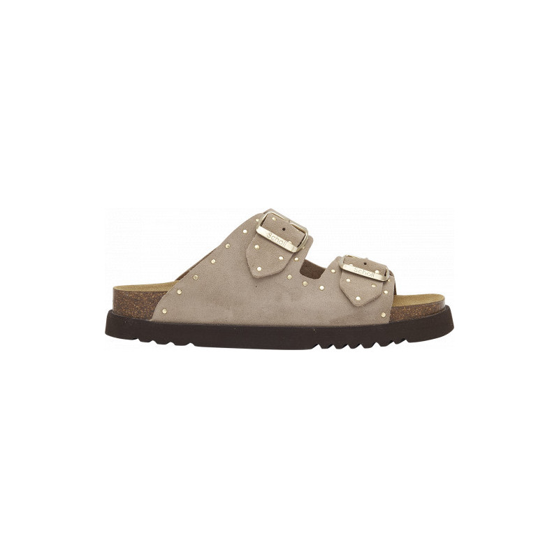 BEATRIZ SUEDE DARK BEIGE/GOLD